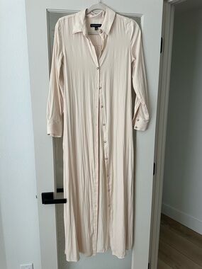 Banana Republic Shirt Dress Butter Yellow/Cream